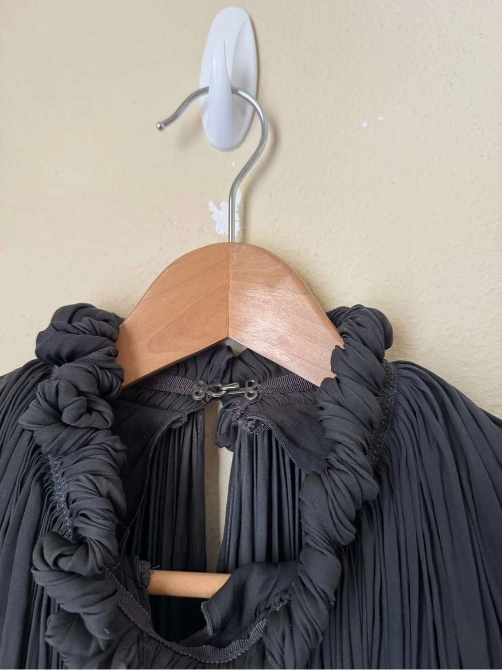 Lanvin Pleated Gathered Charmeuse Dress Grey Size 38 - Picture 3 of 9